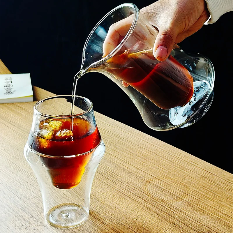 Espresso Cup Saucer - Double Wall Glass Espresso Coffee Mug