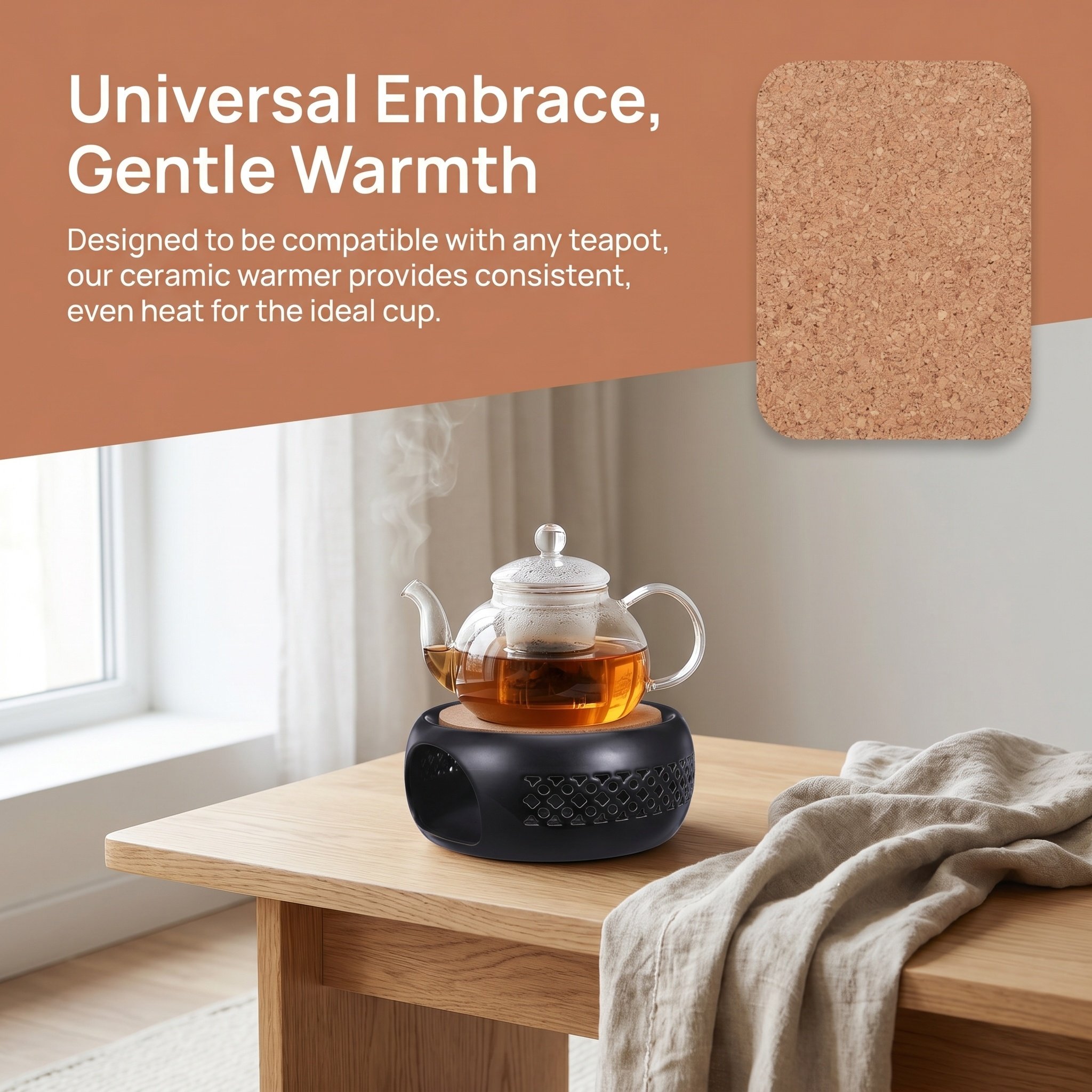 Ceramic Teapot Warmer Cork Cus - Coffee And Tea Glass review and price