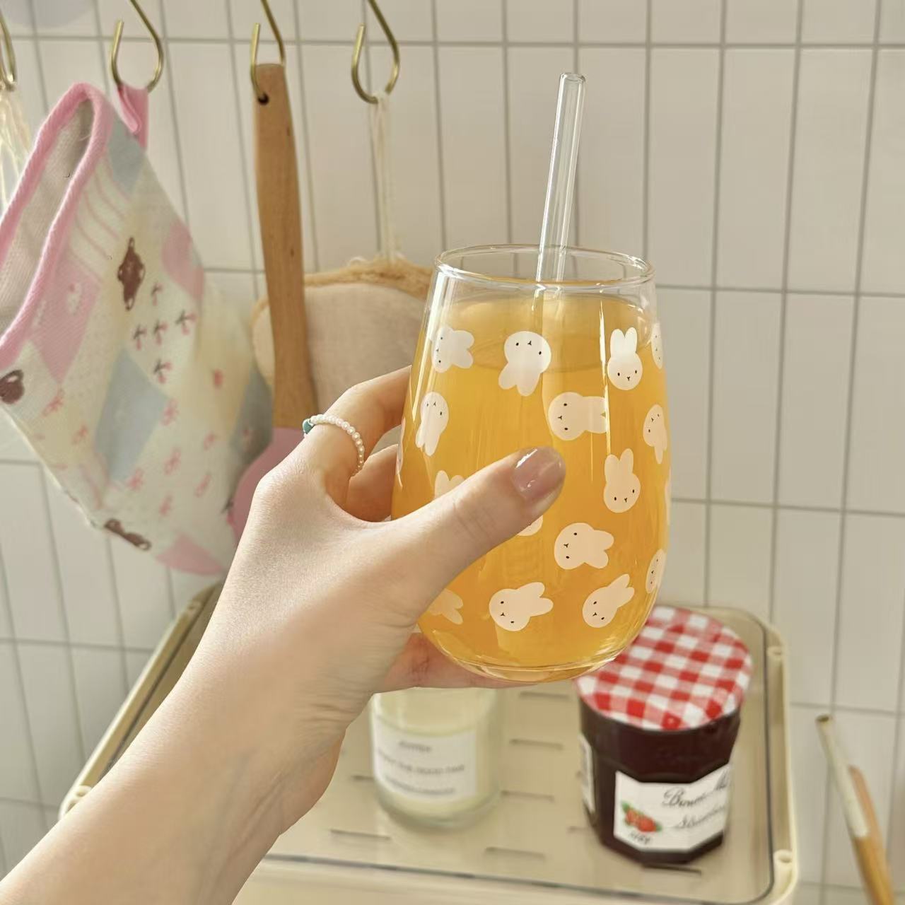 Cute Miffy Rabbit Printed Glas - Coffee And Tea Glass review and price