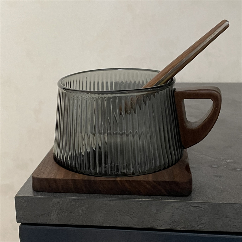 200ml Stripe Glass Coffee Cup  - Espresso Cup Saucer review and price