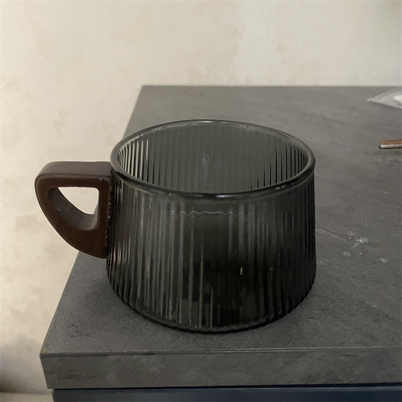 200ml Stripe Glass Coffee Cup  - Espresso Cup Saucer review and price