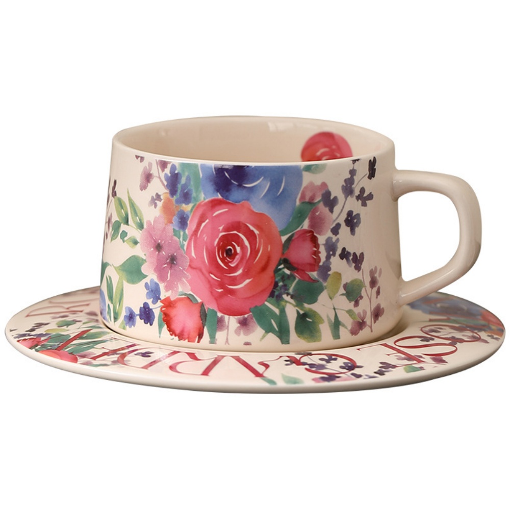 Vintage Flowers Pattern Coffee - Espresso Cup Saucer review and price