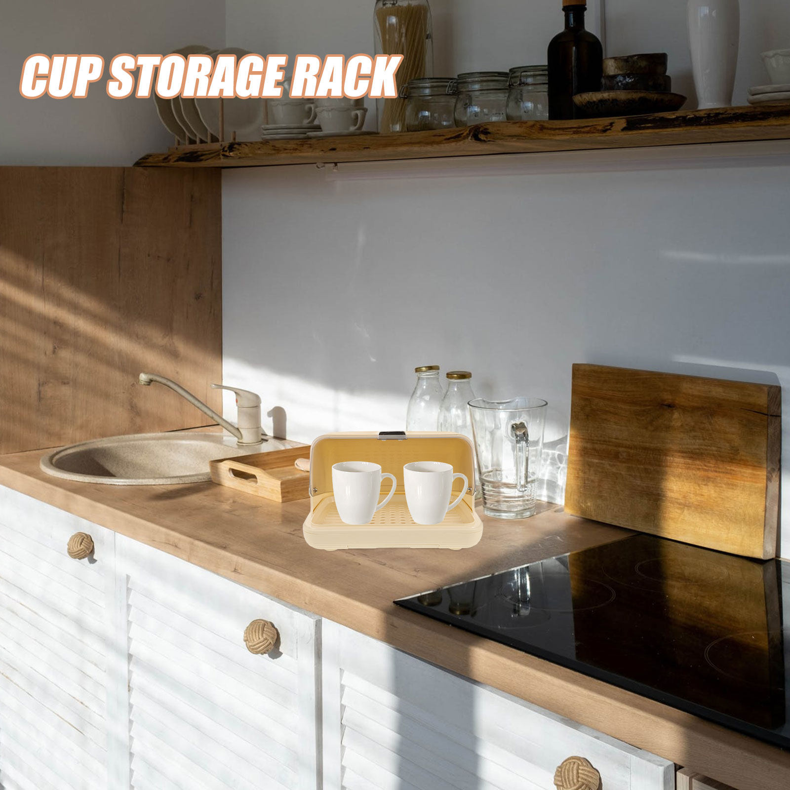 Cup Storage Organizer Box Desk - Coffee And Tea Glass review and price